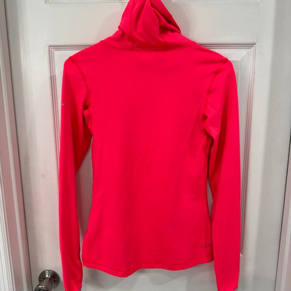 Nike Pro Dri FIT Neon Pink Long Sleeve Cowl Neck Athletic Top Women's Size S - Picture 7 of 8